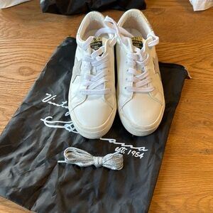 Vintage Havana Lucy Star sneakers 7.5 white grey suede star silver and pink trim
